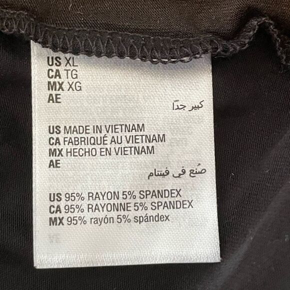 Alfani Contrast Trim Short Robe Black White Trim Knit Wrap Bathrobe Long Sleeve - Picture 11 of 12